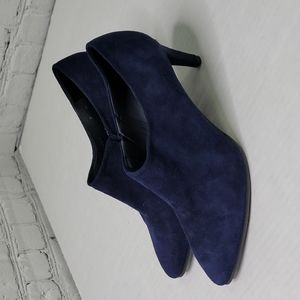 Stuart weitzman blue suede standin bootie